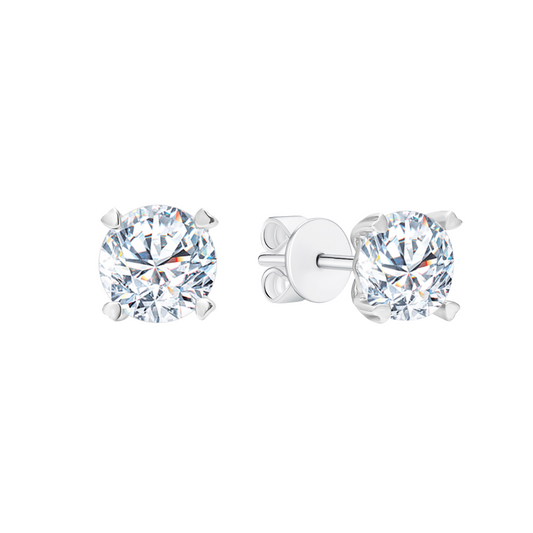 TDG 18K Gold Lab-Grown Solitaire Diamond Stud Earring with IGI Certificate