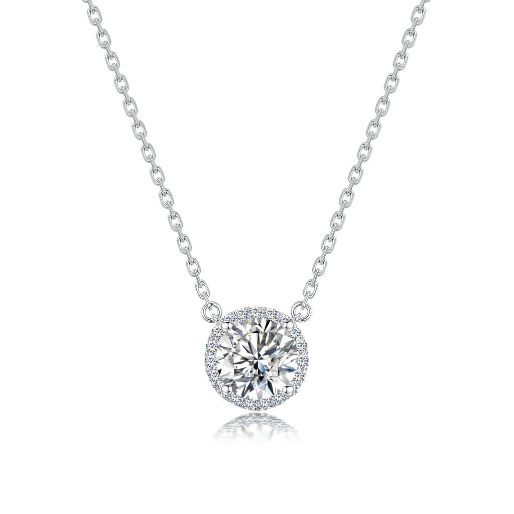 TDG 10K Gold Round Brilliant Lab-Grown Diamond Solitaire Pendant