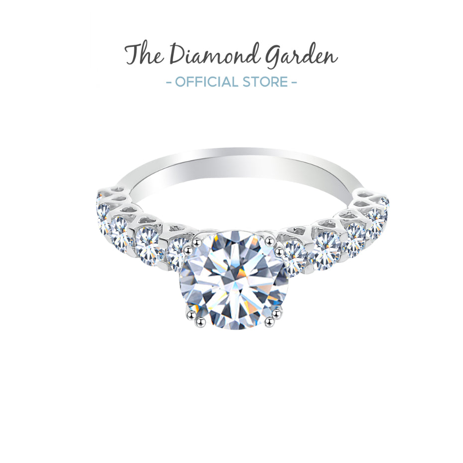 TDG 10K Gold Lab Grown Round Cut Diamond Ring