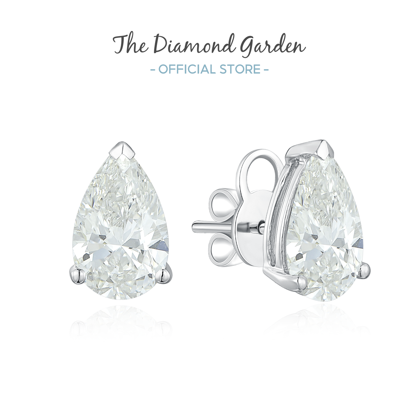 TDG 18K Gold Lab Grown Pear Shapes Diamond Earring with IGi Certificate