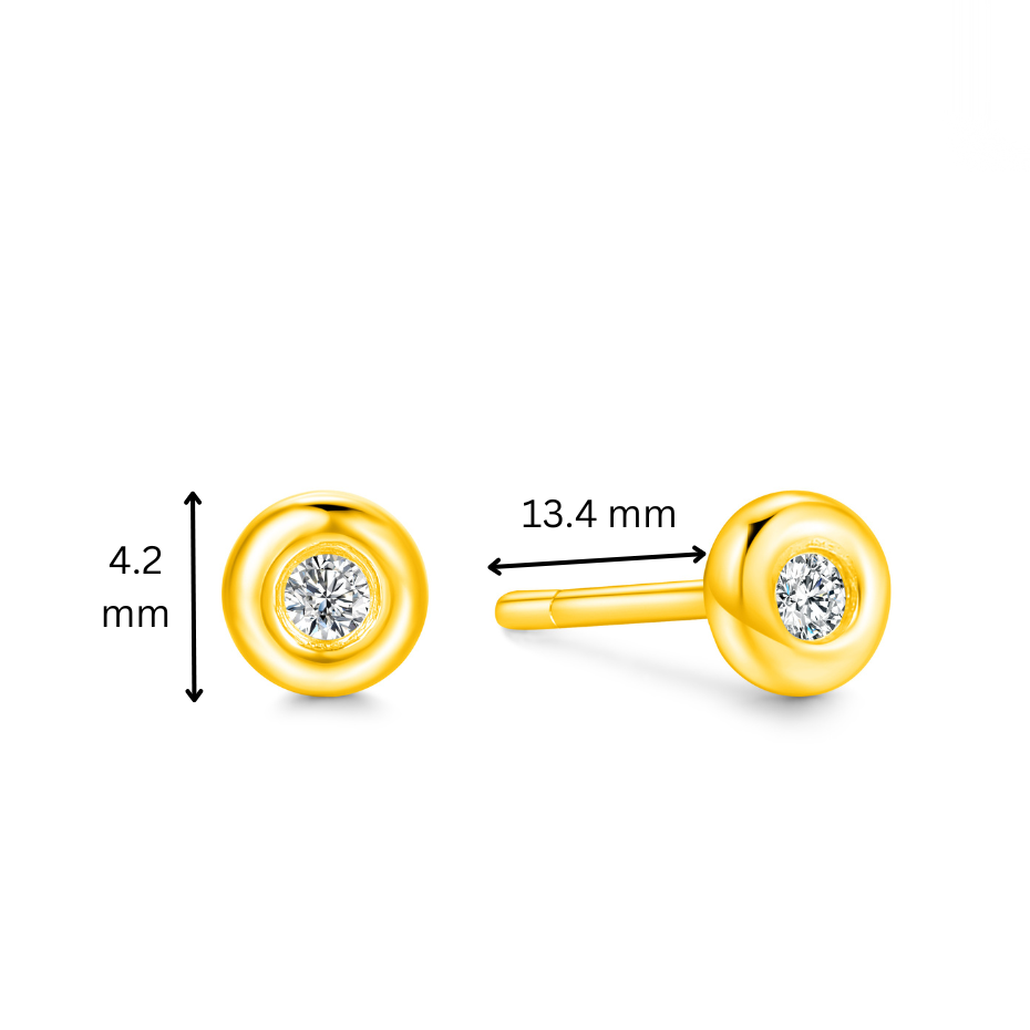 TDG 10K Gold Lab Grown Diamond Bezel Earrings