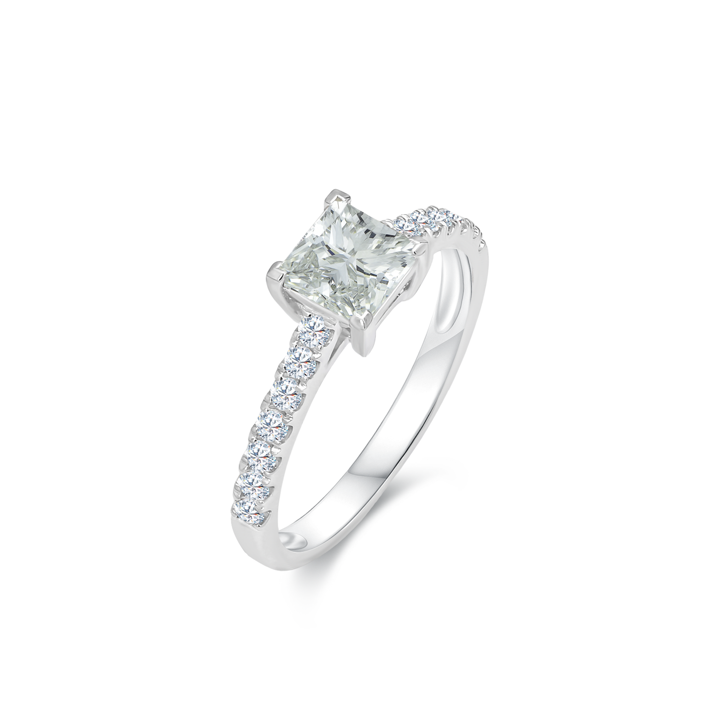 TDG 10K Lab Grown Princess Cut Diamond Ring