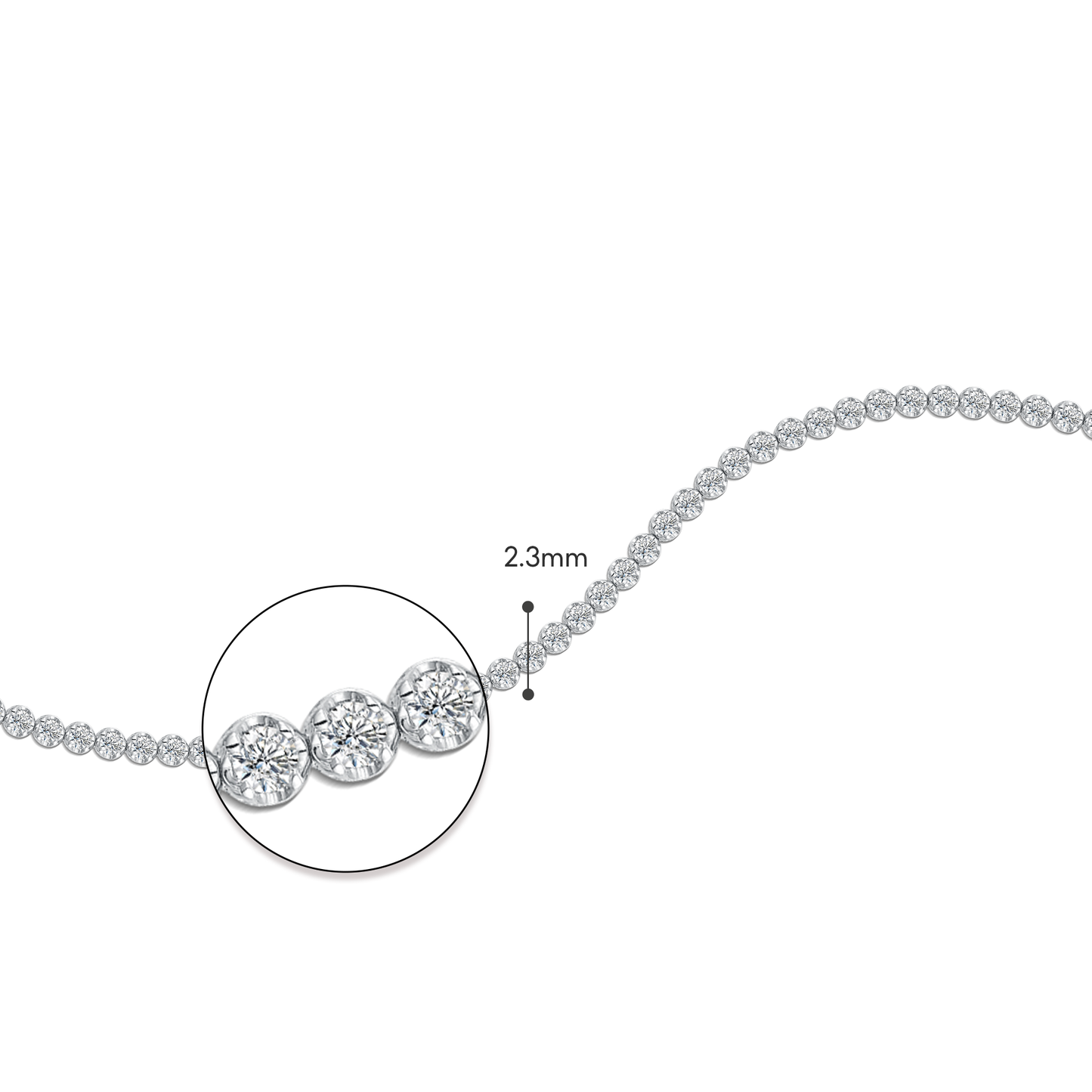 TDG 10K White Gold Lab Grown Tennis Bracelet