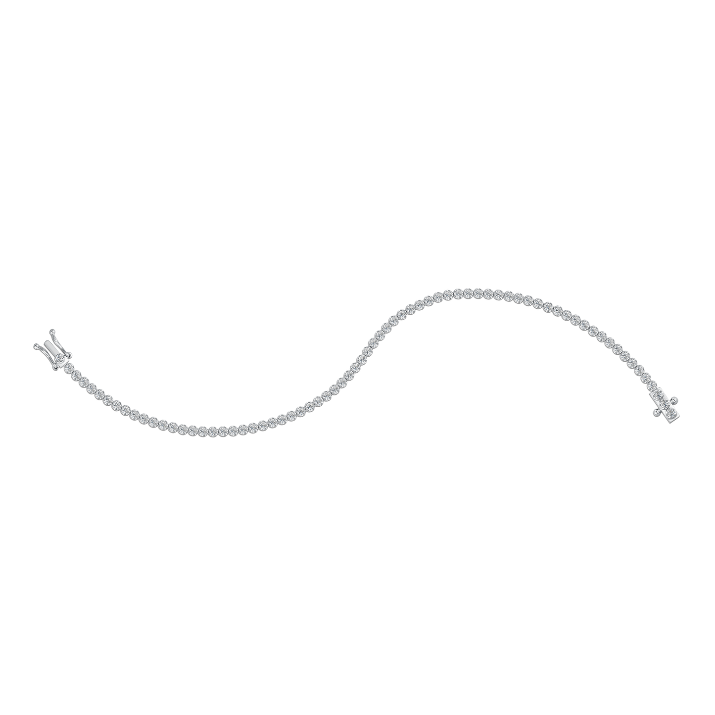 TDG 10K White Gold Lab Grown Tennis Bracelet