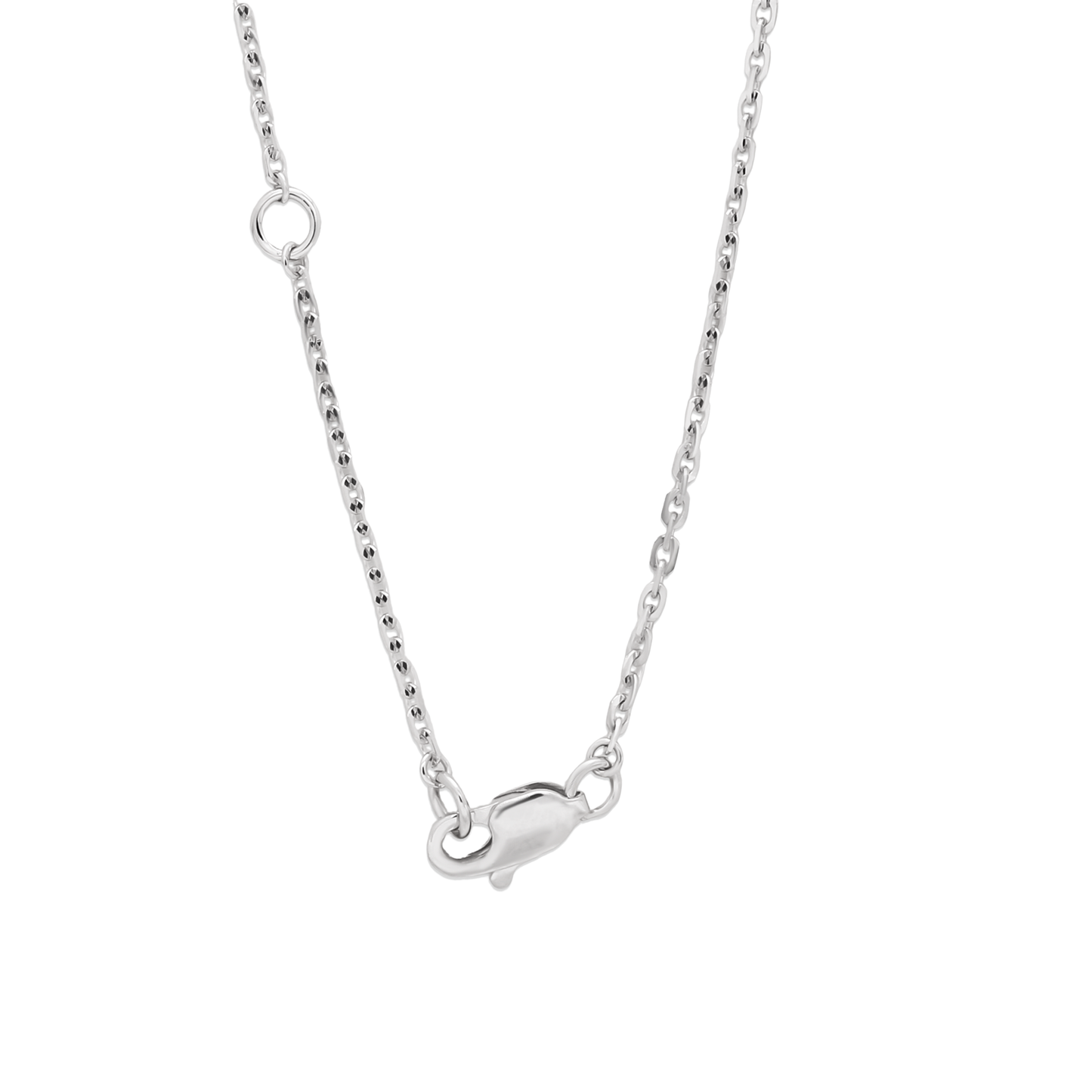 TDG 10K White Gold Lab-Grown Diamond Cross Pendant Necklace