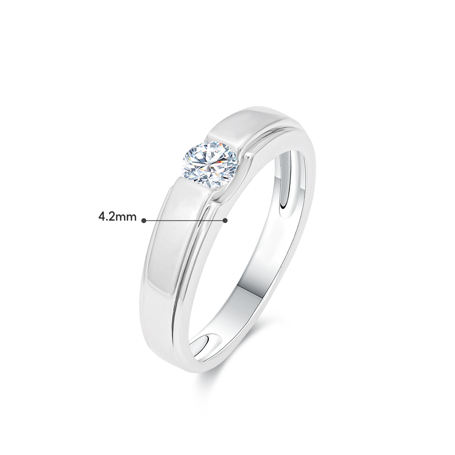 TDG 10K White Gold Lab-Grown Diamond Women's Ring