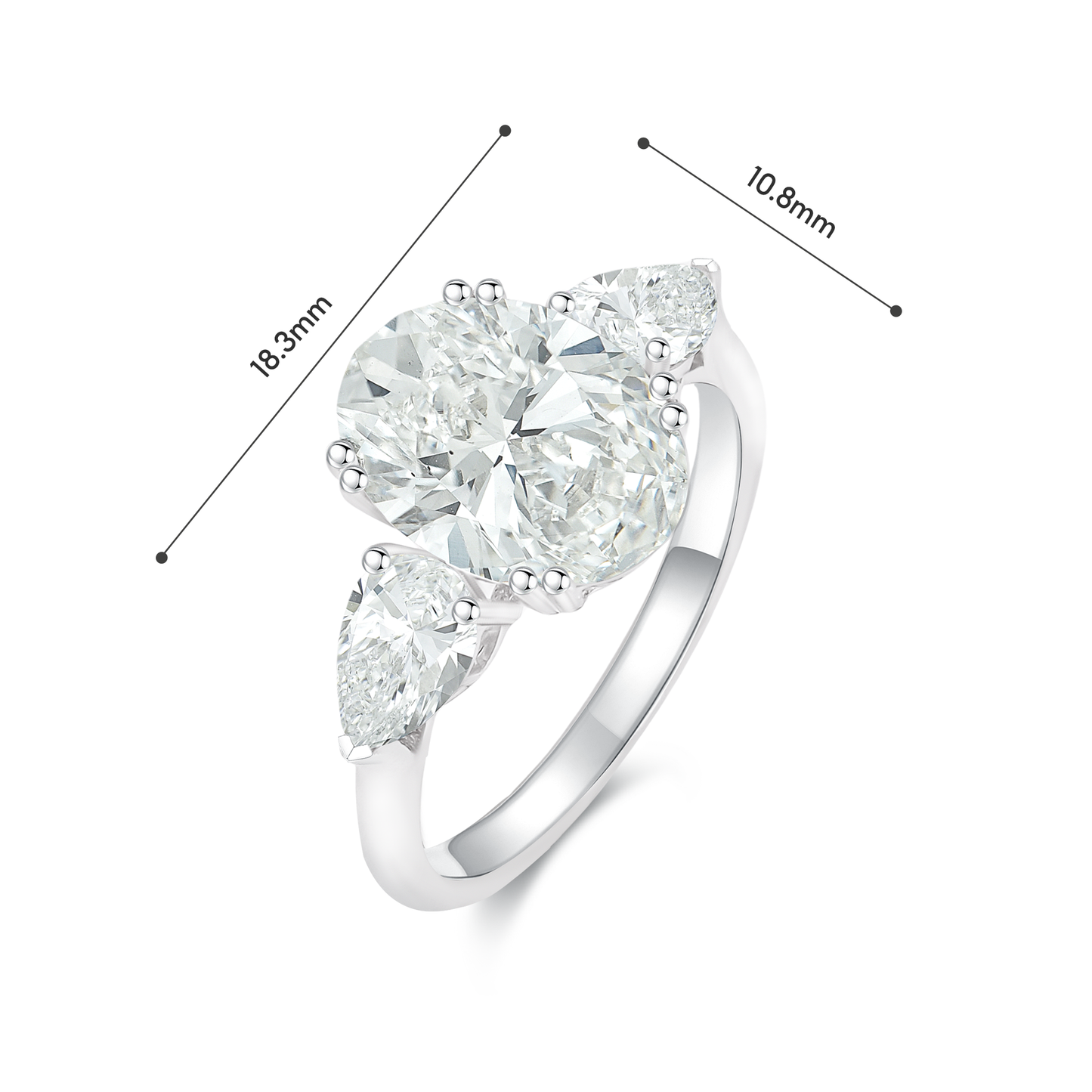 TDG 18K White Gold Lab-Grown Diamond Ring