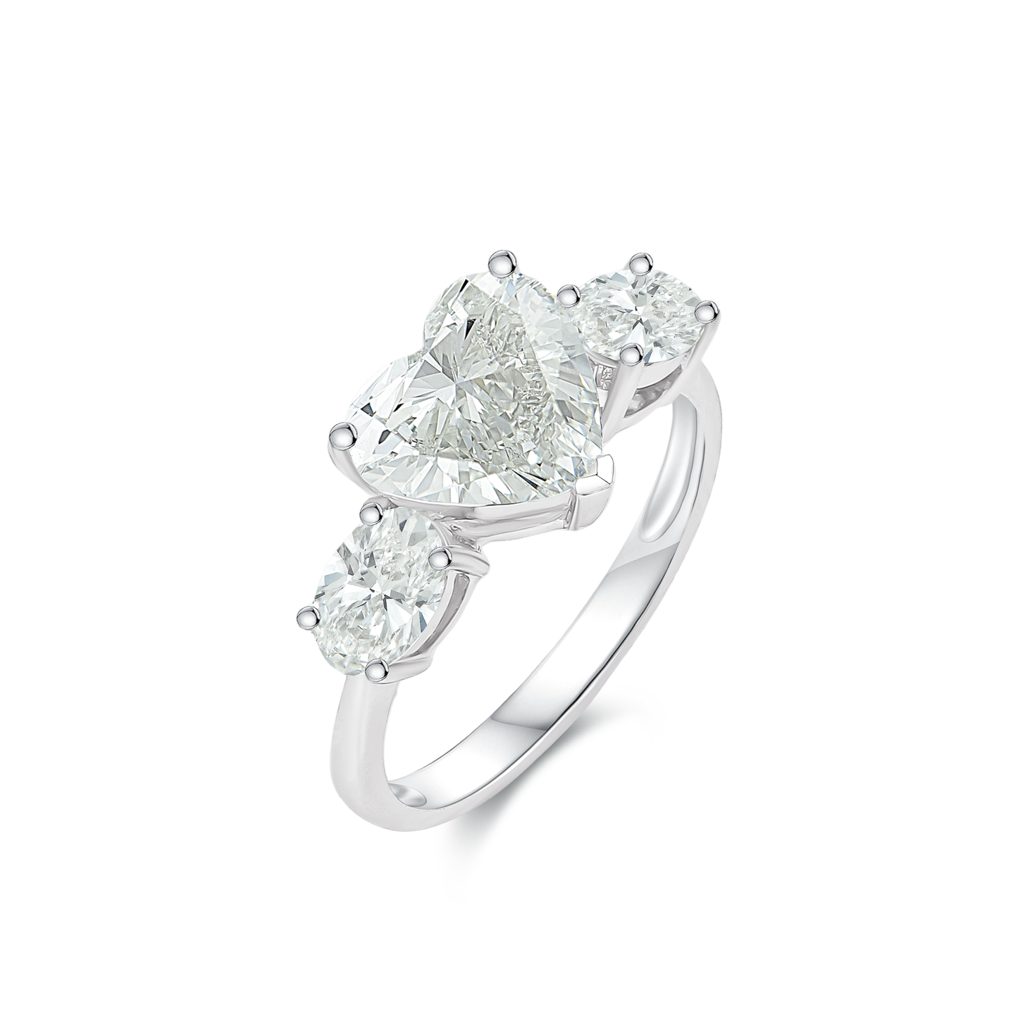 TDG 18K Lab Grown Heart Shaped Diamond Ring with IGI Certificate