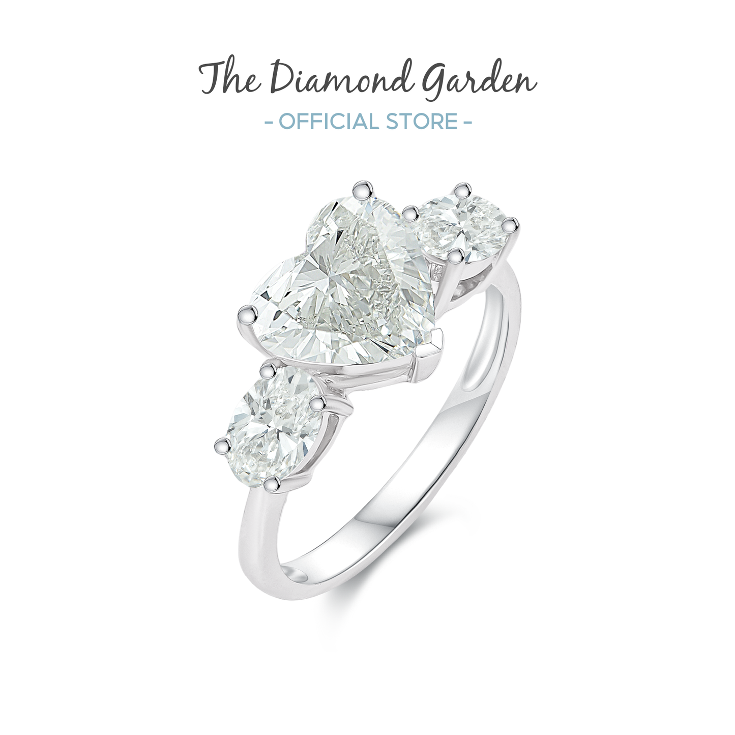 TDG 18K Lab Grown Heart Shaped Diamond Ring with IGI Certificate