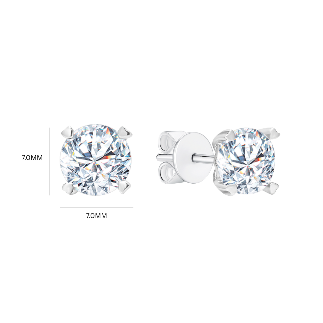 TDG 18K Gold Lab-Grown Solitaire Diamond Stud Earring with IGI Certificate