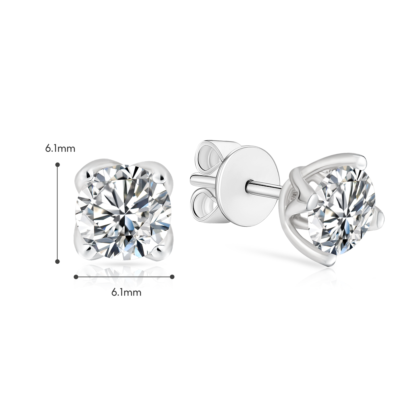 TDG 10K White Gold 4 Prong Diamond Stud Earring