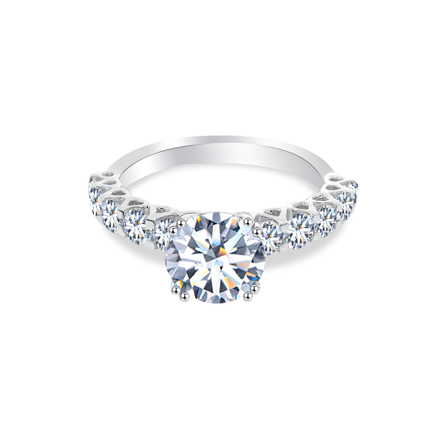 TDG 10K Gold Lab Grown Round Cut Diamond Ring