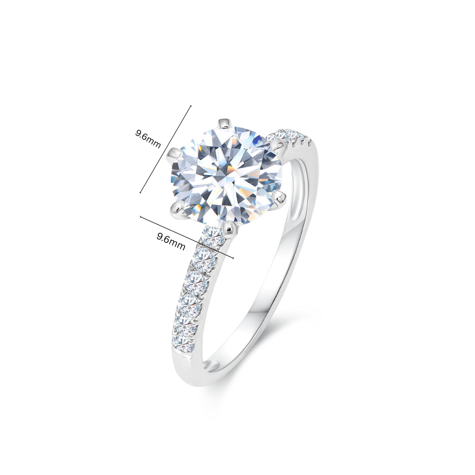 TDG 18K White Gold Lab-Grown 6-Prong Diamond Ring – IGI Certified