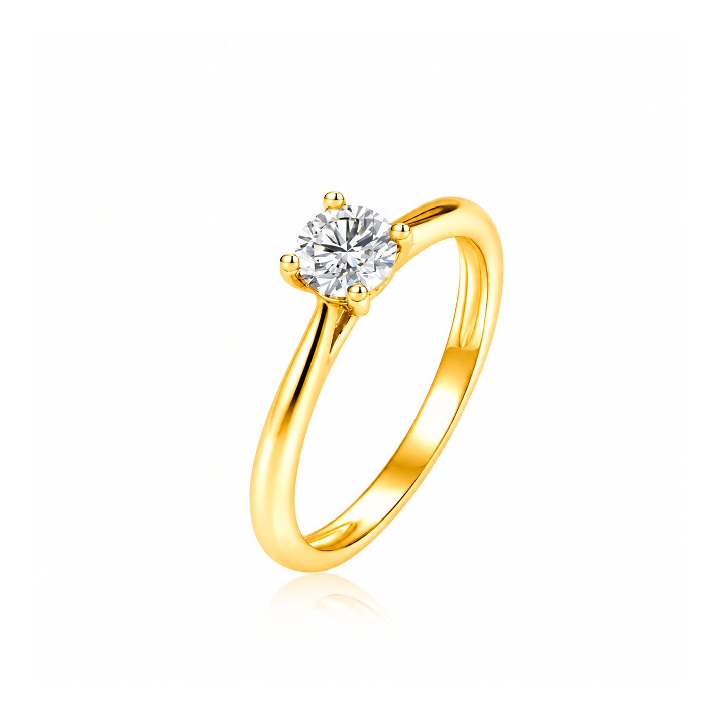 TDG 10K Gold Lab Grown Diamond Classic Solitaire Ring - 0.5CT±
