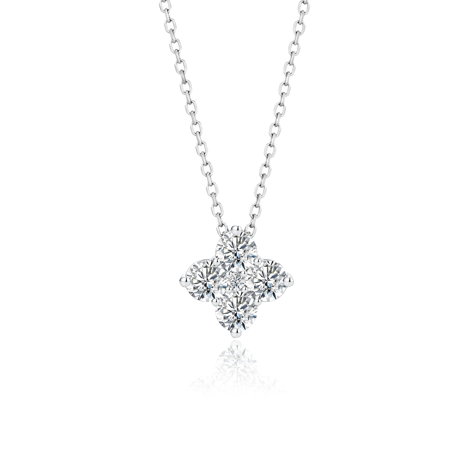 TDG 10K Gold Lab Grown Diamond Quartet Necklace
