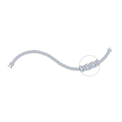 10K Gold Round Cut Lab Grown Diamond Bracelet