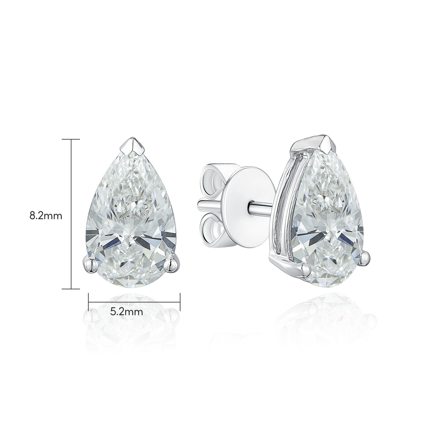 10K Gold Pear-Shaped Lab Grown Diamond Stud Earrings