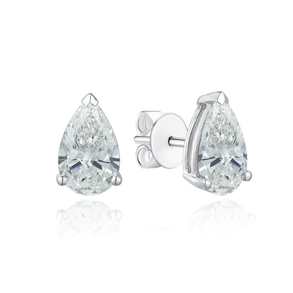 10K Gold Pear-Shaped Lab Grown Diamond Stud Earrings