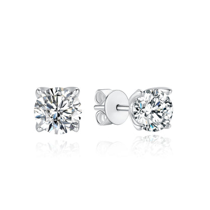 TDG 10K Gold Round Cut Lab Grown Diamond Earrings