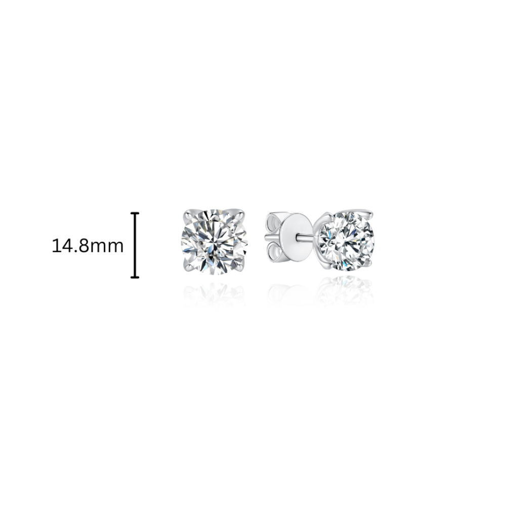 TDG 10K Gold Round Cut Lab Grown Diamond Earrings