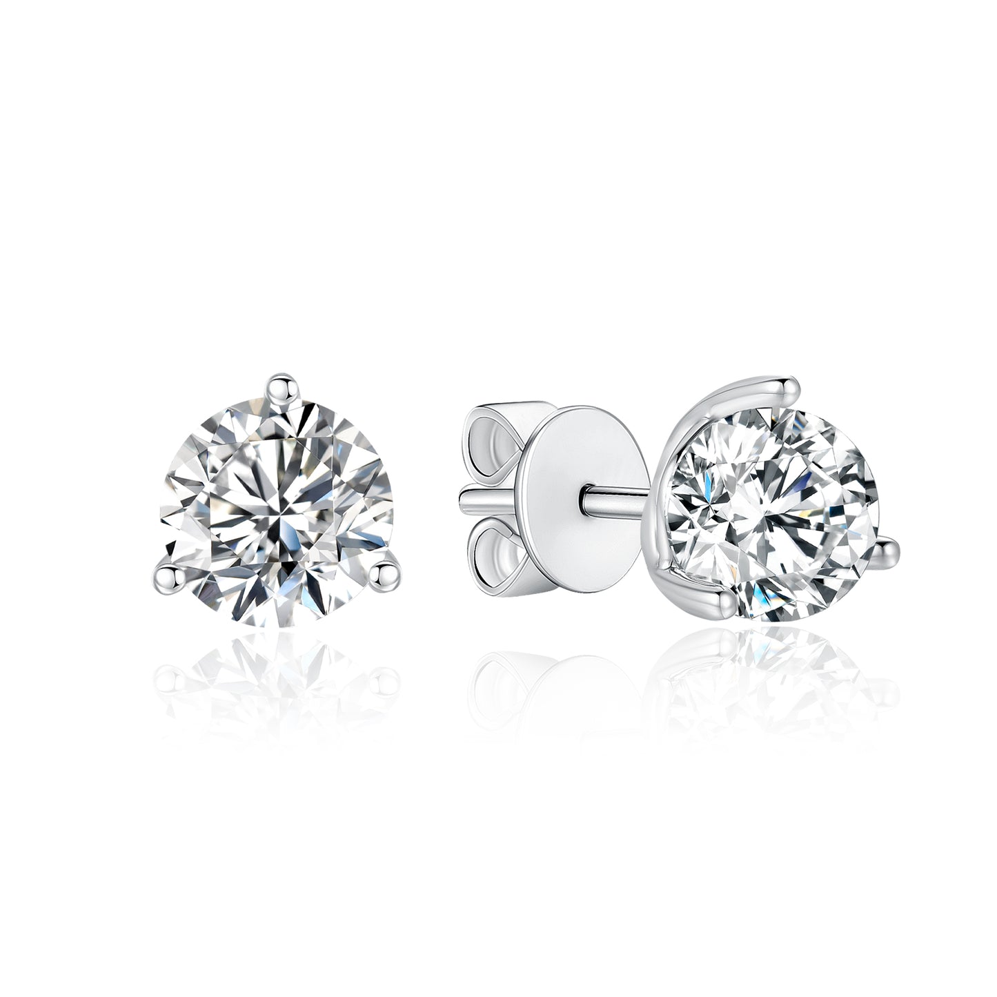 10K Gold Round Cut Lab Grown Diamond Earrings