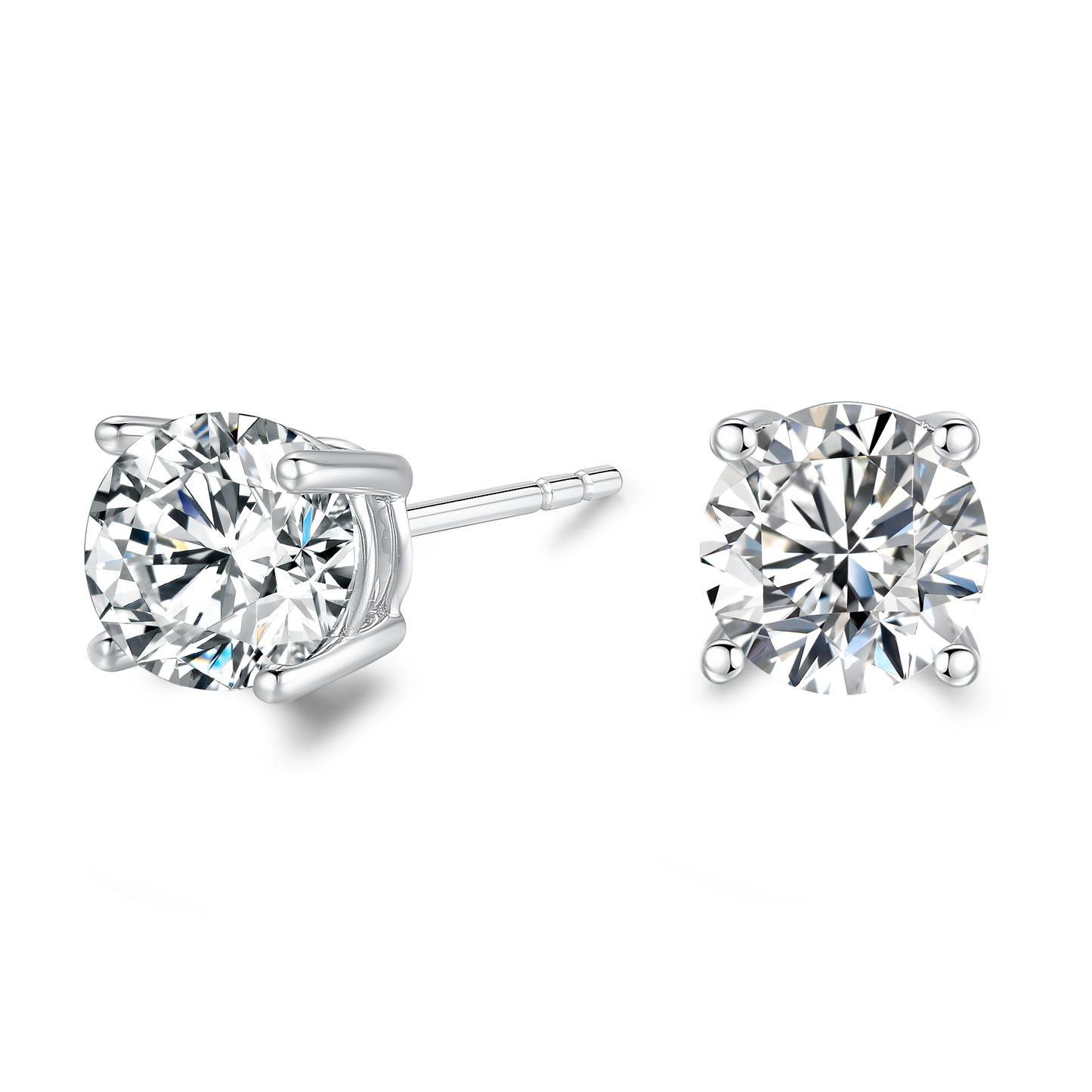 10K Gold Lab Grown Round Cut Diamond Earrings