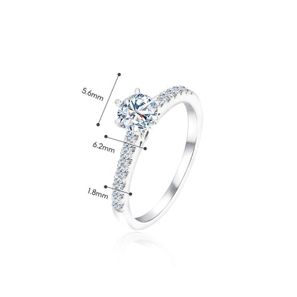 DG 10K Gold Round Brilliant Lab Grown Diamond 6 Prong Ring