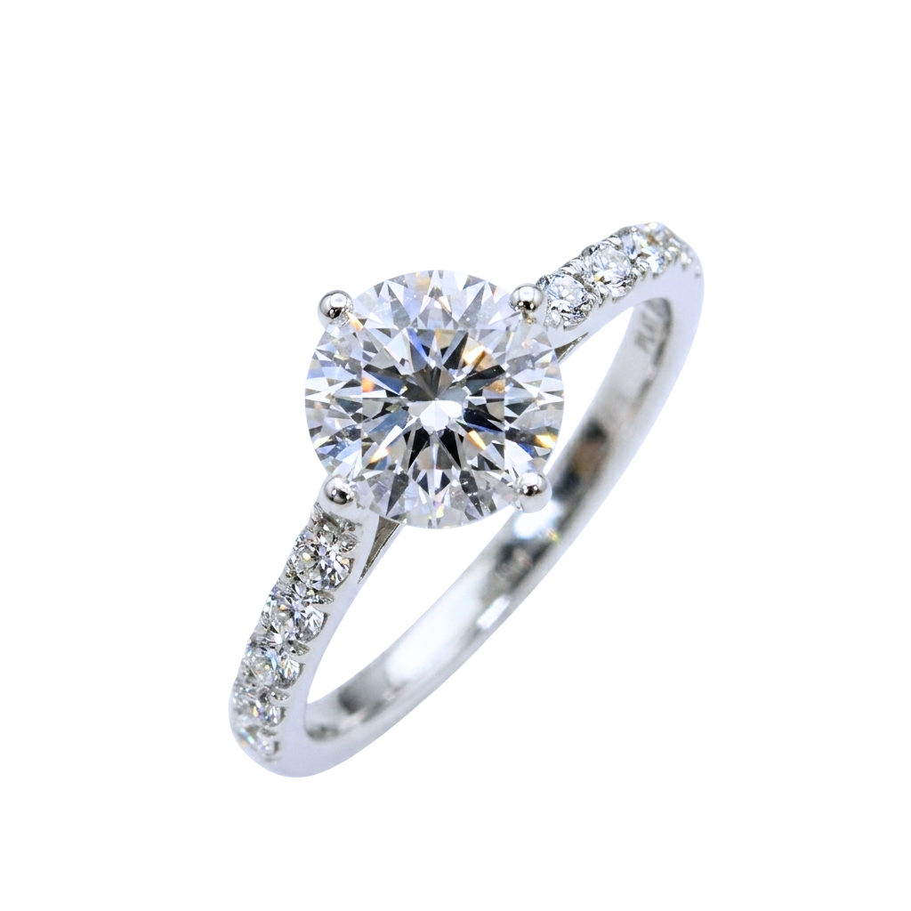 TDG 10K Gold Elegant Lab-Grown Diamond Solitaire Ring