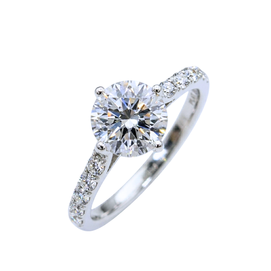 TDG 10K Gold Elegant Lab-Grown Diamond Solitaire Ring