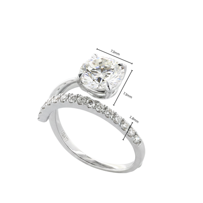 TDG 10K White Gold Lab-Grown Diamond Ring