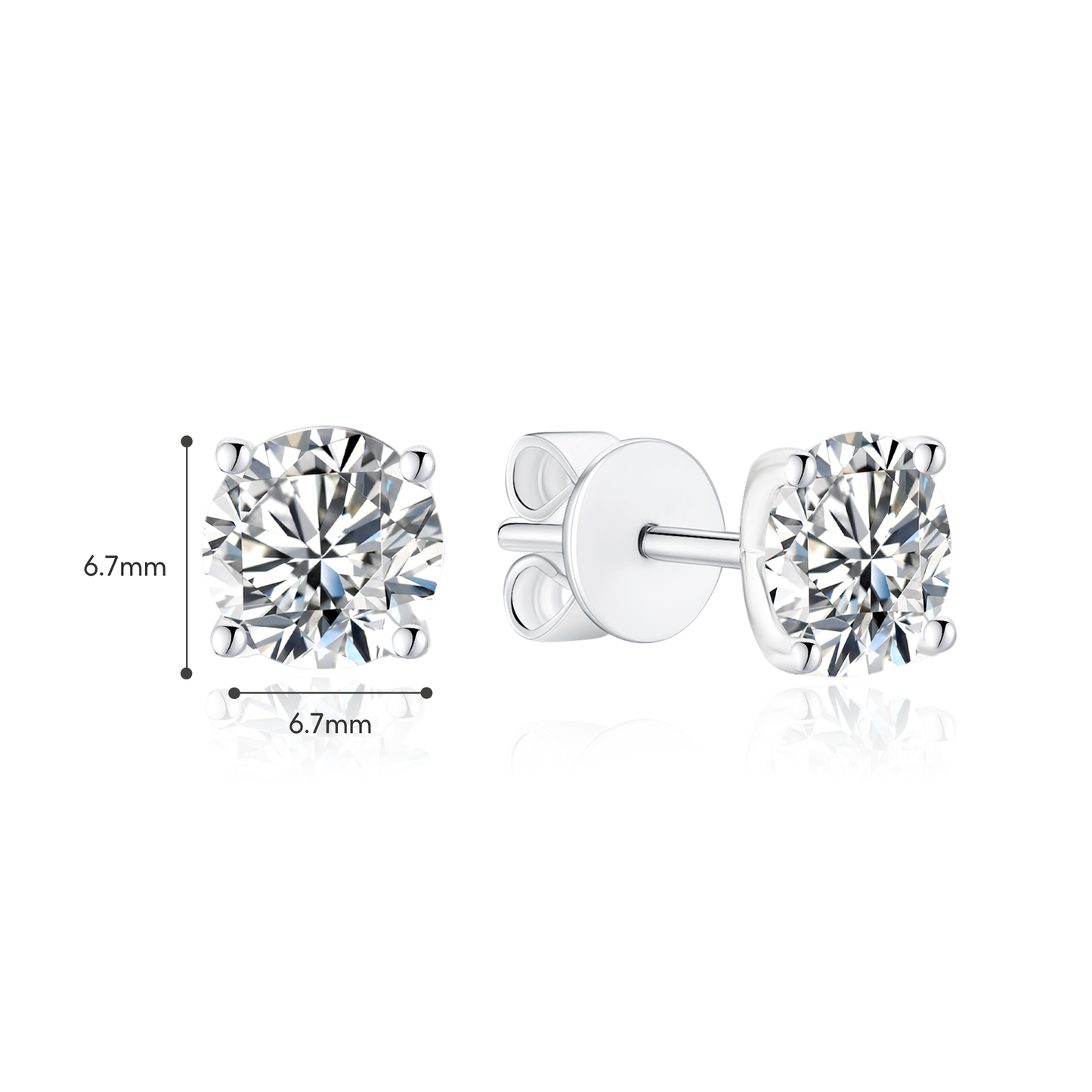 TDG 10K Gold Lab Grown Diamond 4 Prong Stud Earrings – 2.3TCW±