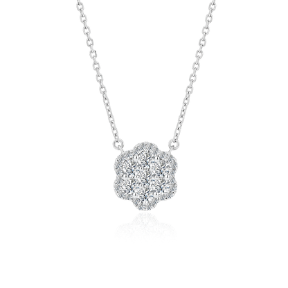 TDG 10K White Gold Lab Grown Diamond Bloom Necklace – 0.7TCW±