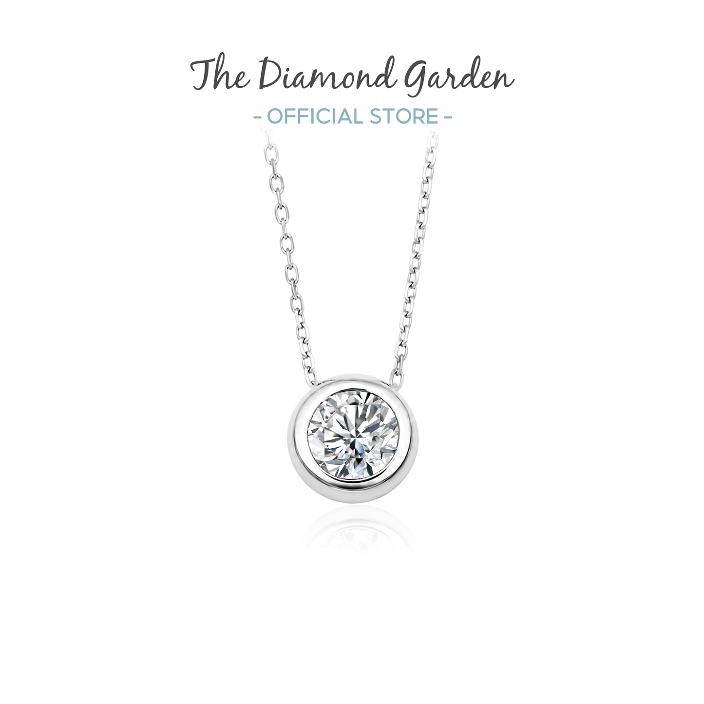TDG 10K Gold Lab Grown Diamond Bezel Solitaire Necklace – 0.5CT±
