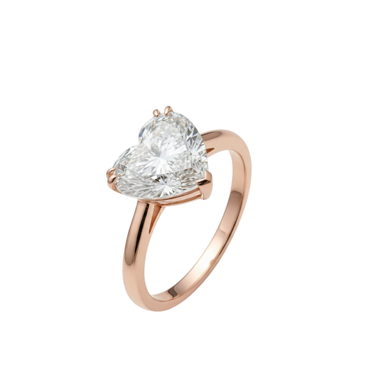 TDG 18K Rose Gold Lab-Grown Heart-Shaped Diamond Ring (With IGI Certificate)