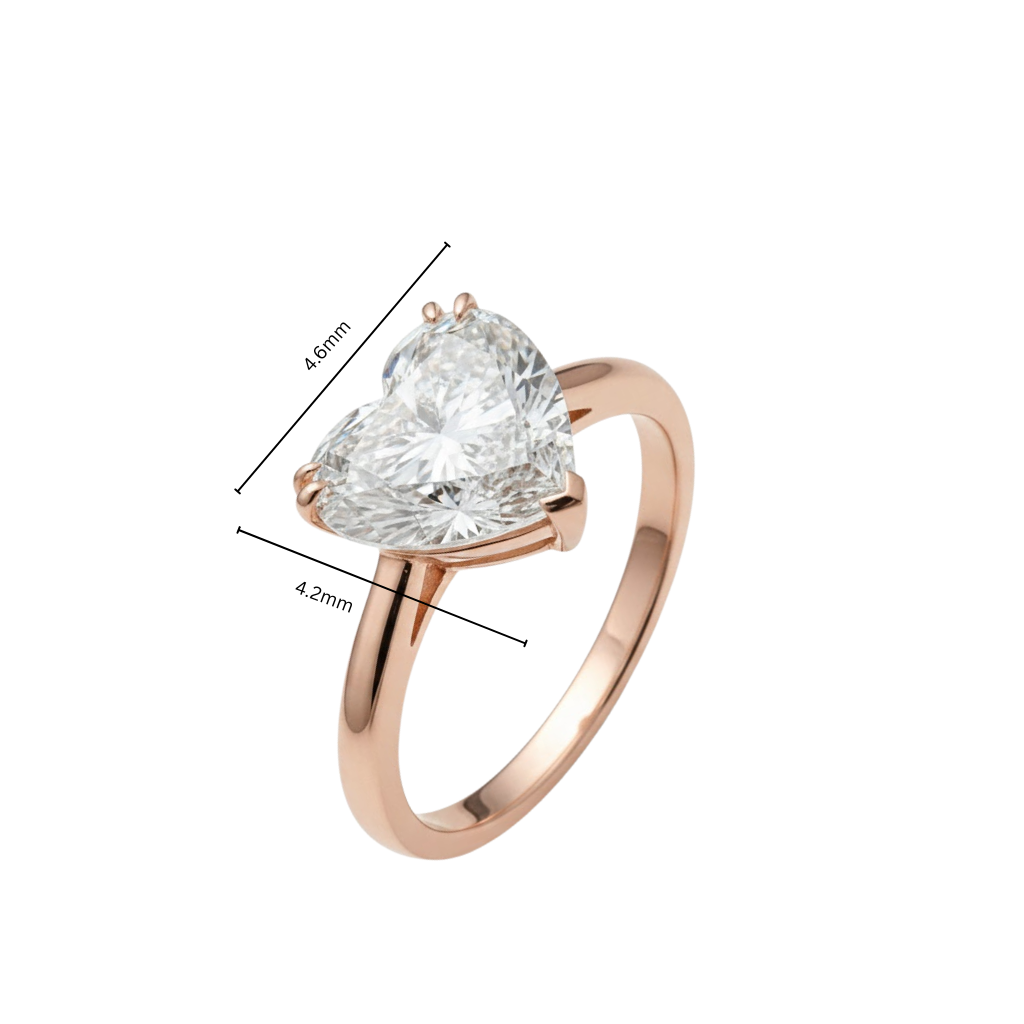 TDG 18K Rose Gold Lab-Grown Heart-Shaped Diamond Ring (With IGI Certificate)