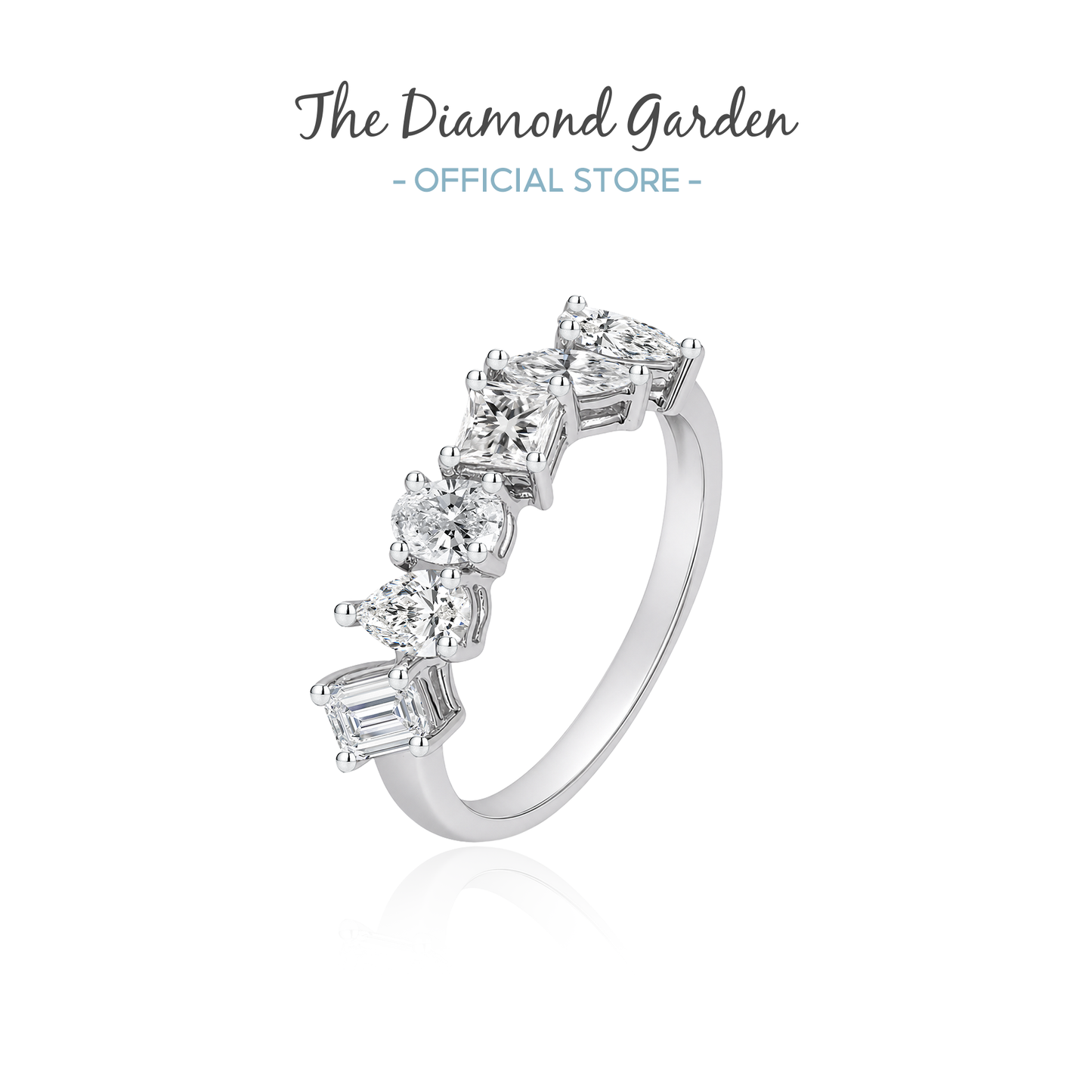 TDG 10K Gold Lab Grown Diamond Mixed Fancy Cut Ring – 1.2TCW±