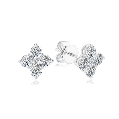 TDG 10K Gold Lab Grown Diamond Quartet Ear Studs