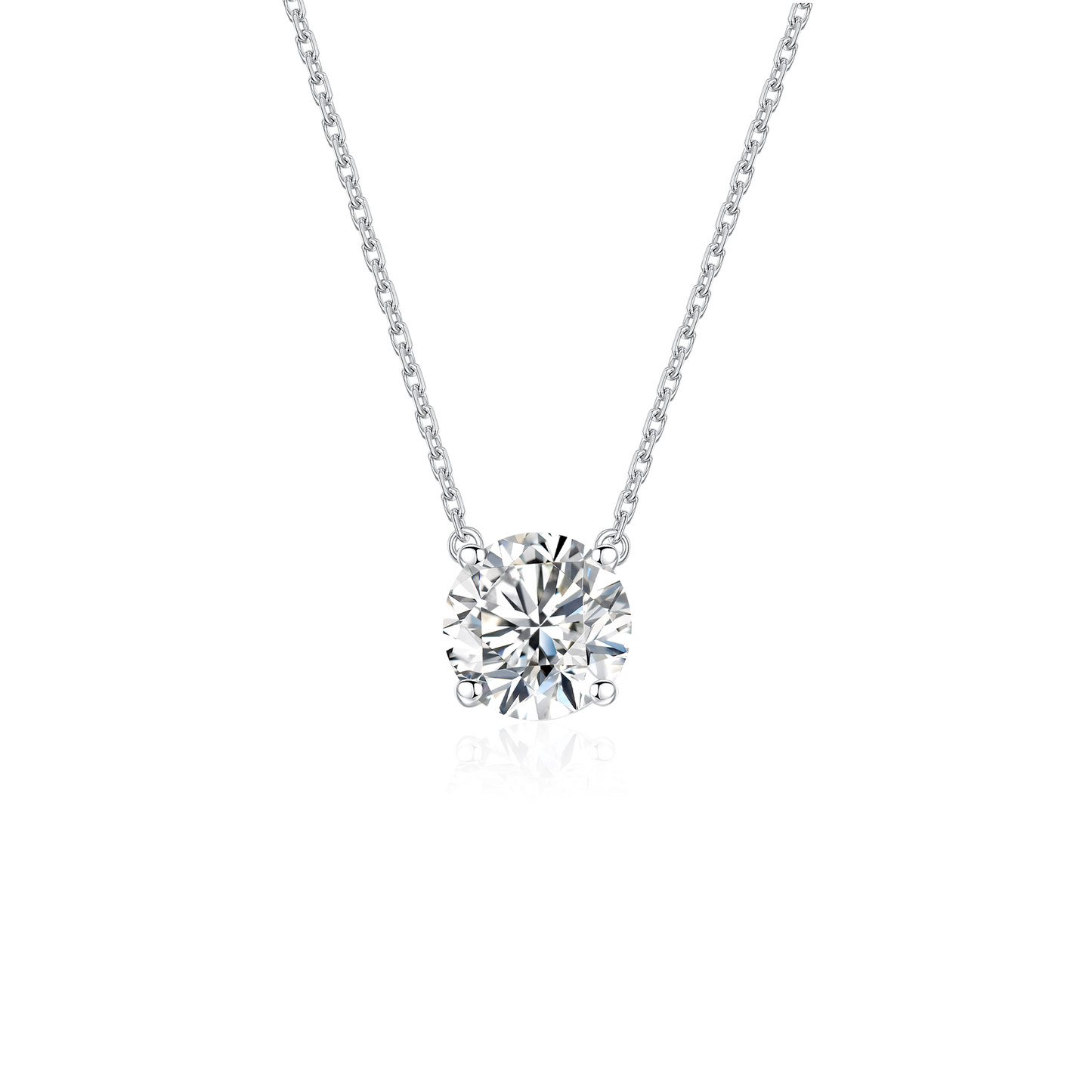 TDG 10K Gold Lab Grown Diamond 4 Prong Solitaire Necklace – 0.7CT±