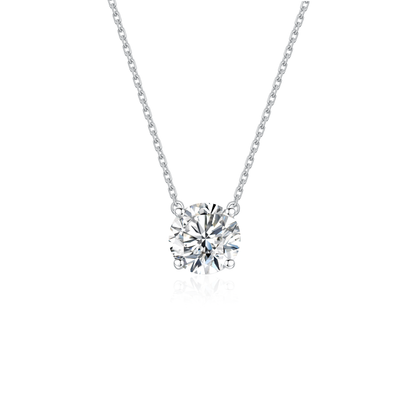 TDG 10K Gold Lab Grown Diamond 4 Prong Solitaire Necklace – 0.7CT±