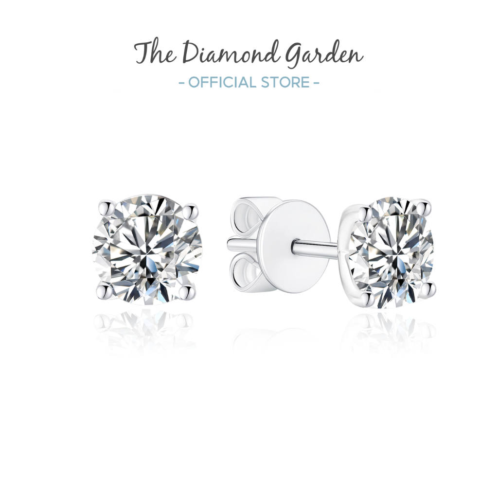 TDG 10K White Gold Lab Grown Diamond 4 Prong Stud Earrings – 1.3TCW±