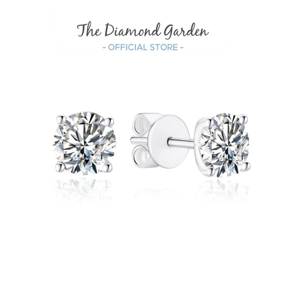 TDG 10K White Gold Lab Grown Diamond 4 Prong Stud Earrings – 1.3TCW±