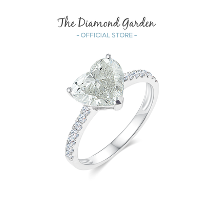 TDG 10K Gold Lab Grown Heart Shape Diamond Ring – 2.1CT±