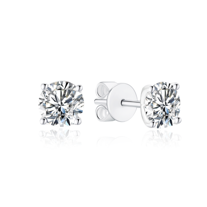 TDG 10K White Gold Lab Grown Diamond 4 Prong Stud Earrings – 1.3TCW±