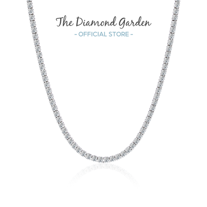 TDG 10K Gold Lab Grown Diamond Tennis Necklace – 10.3TCW±