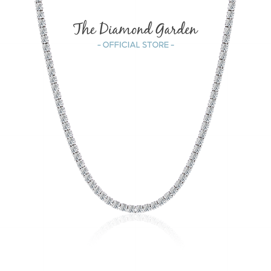 TDG 10K Gold Lab Grown Diamond Tennis Necklace – 10.3TCW±