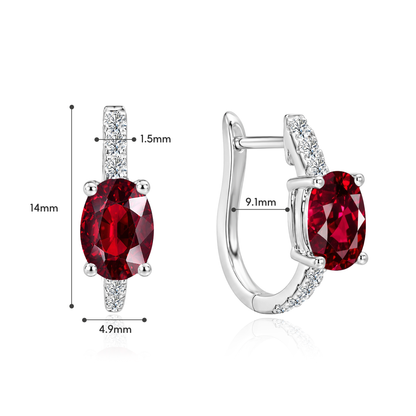 TDG 10K Gold Lab Grown Diamond and Gemstone Hoop Earrings