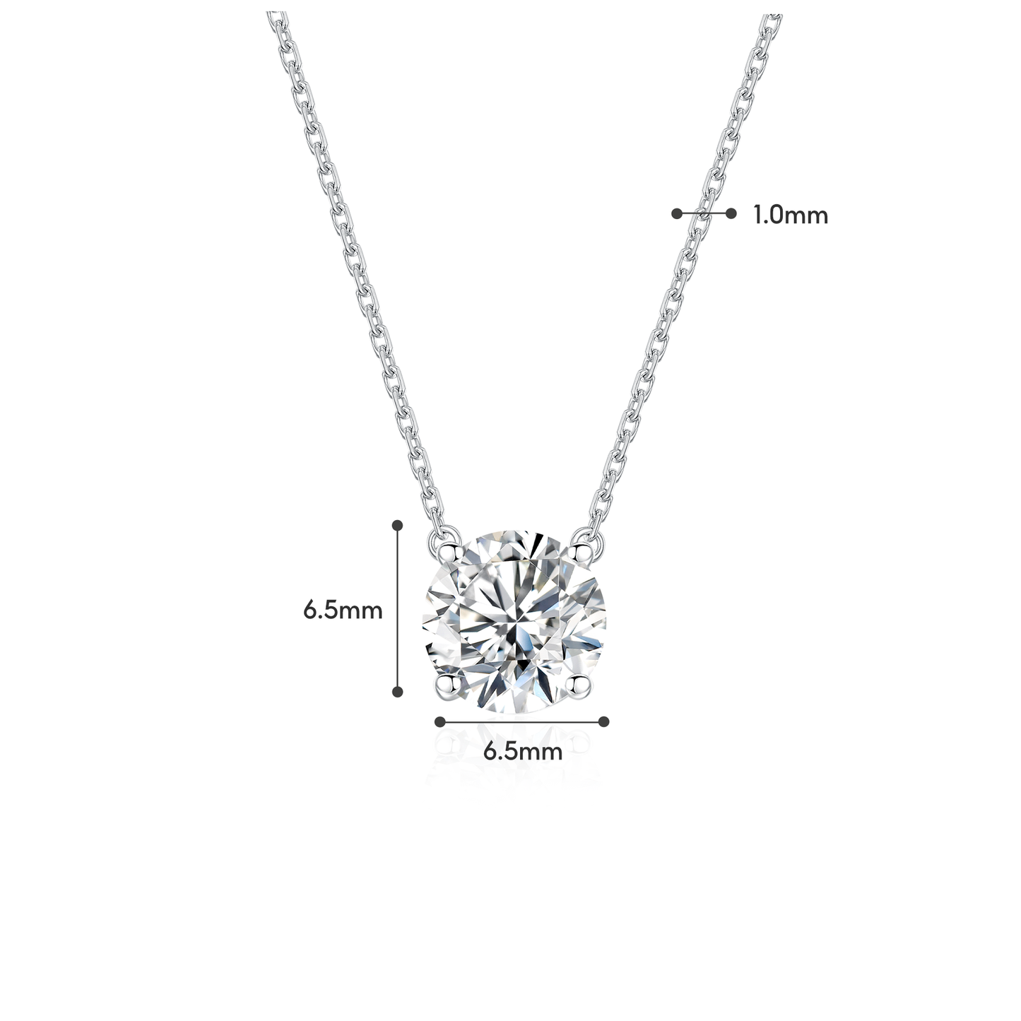 TDG 10K Gold Lab Grown Diamond 4 Prong Solitaire Necklace – 1CT±