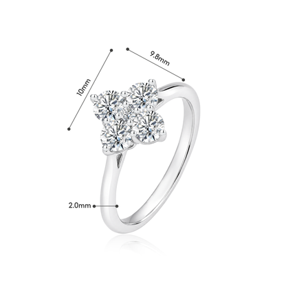 TDG 10K Gold Lab Grown Diamond Quartet Ring