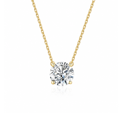TDG 10K Gold Lab Grown Diamond Classic Solitaire Necklace – 1.5CT±