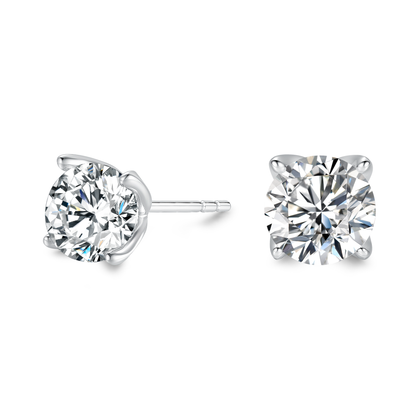 10K Gold Leaf-Design Setting Lab Grown Diamond Stud Earrings